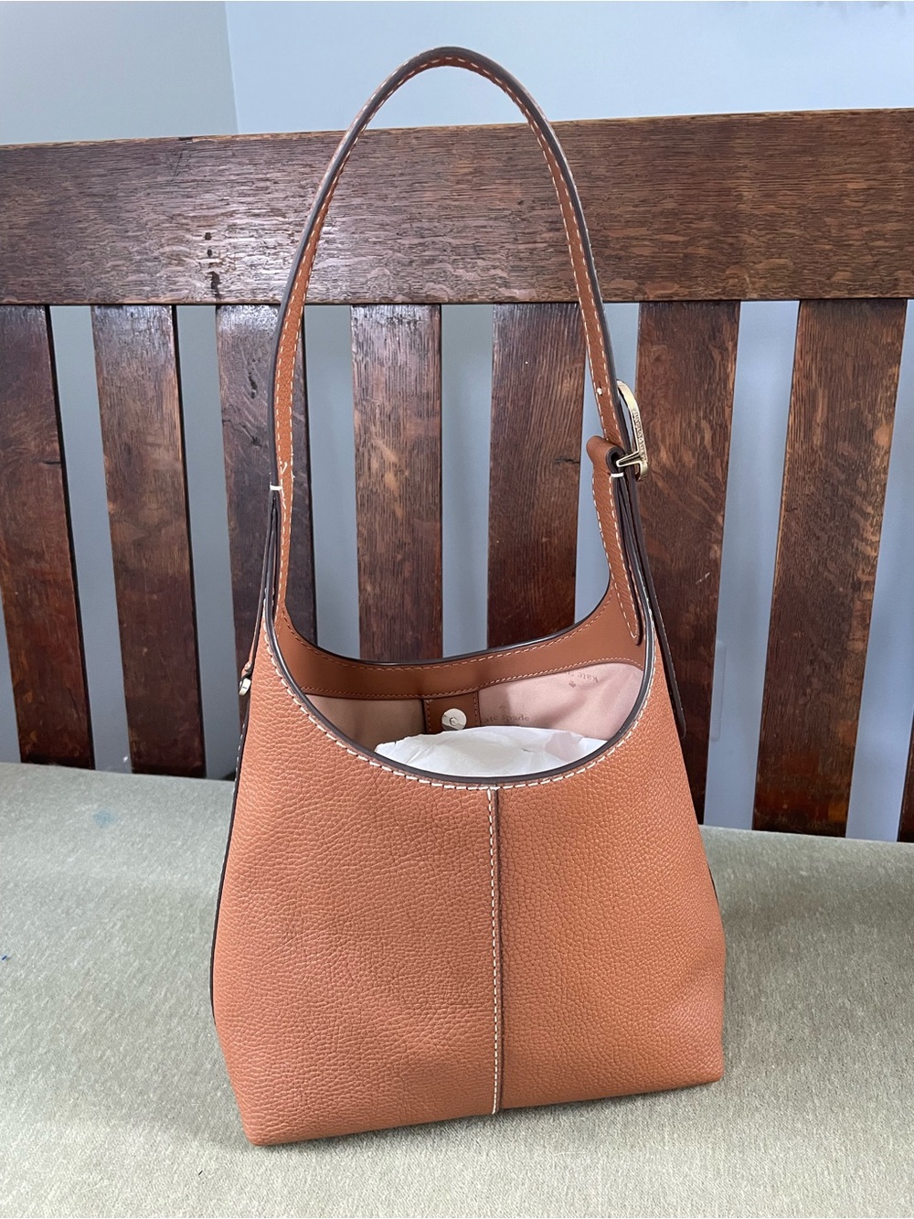 Kate Spade Pebbled Leather Shoulder Bag in Gingerbread - Picture 2 of 5